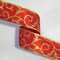 Wired Red Christmas Ribbon 40 FEET 2 1/2" Wide Satin & Gold Glitter Tree Garland